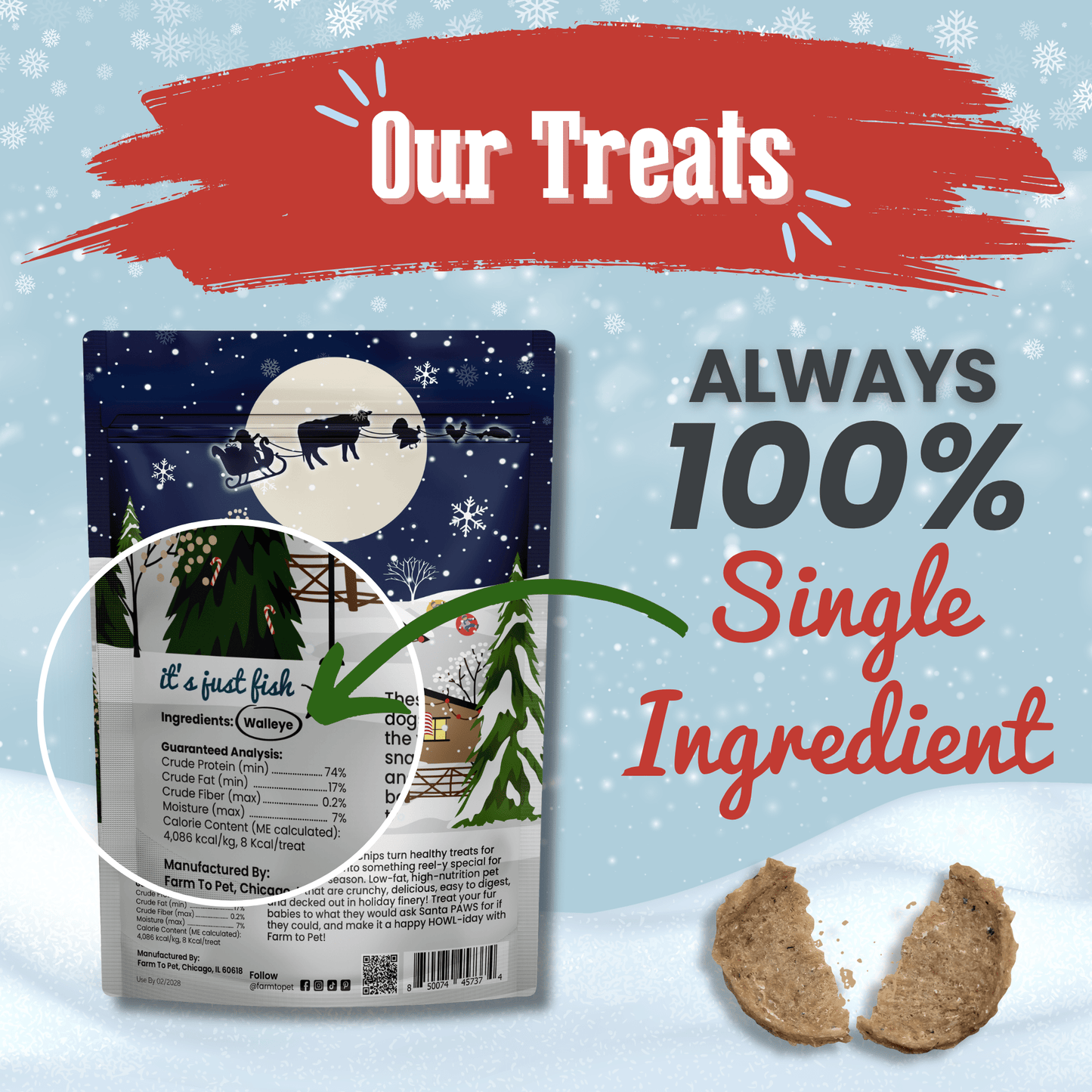 Holiday Chips Dog Treats - Beef & Fish 4oz